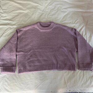 ASOS design thick oversized cropped purple sweater
